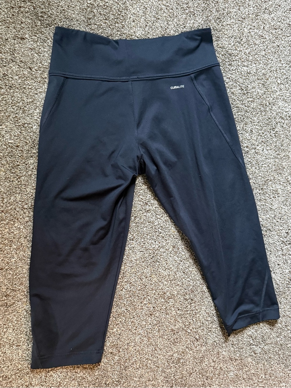 Adidas Black Cropped Athletic Leggings - Picture 4 of 4